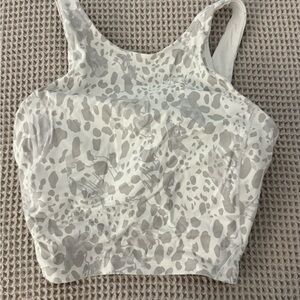Lululemon Align High Neck tank white leopard size 6